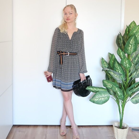 Max Studio Long Sleeve Morocco Print Dress - Picture 2 of 10